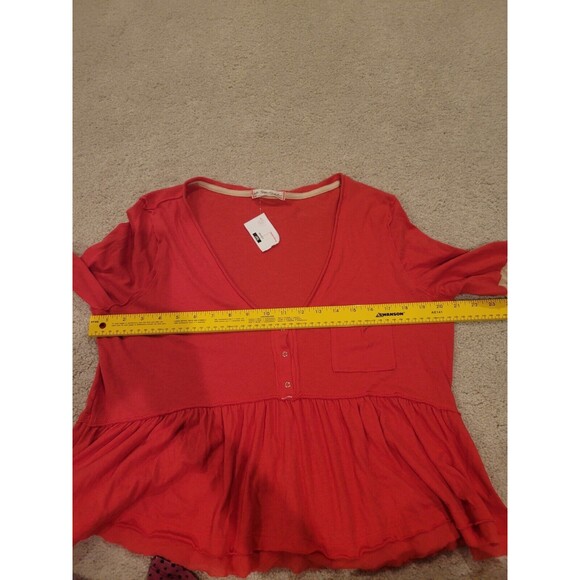 NWT Free People Women Heart of Mine Colorblock Top Shirt Burnt Orange Tan Large - Picture 5 of 9